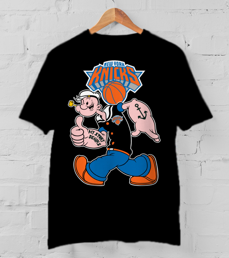 New York Knicks Popeye Cartoon Basketball Collaboration 103 T-Shirt