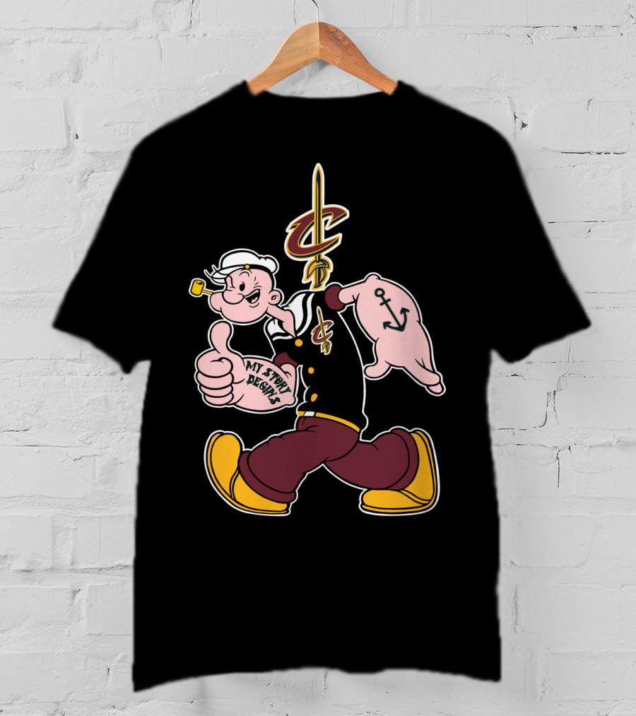Cleveland Cavaliers My Story Begins Popeye Anchor T-Shirt