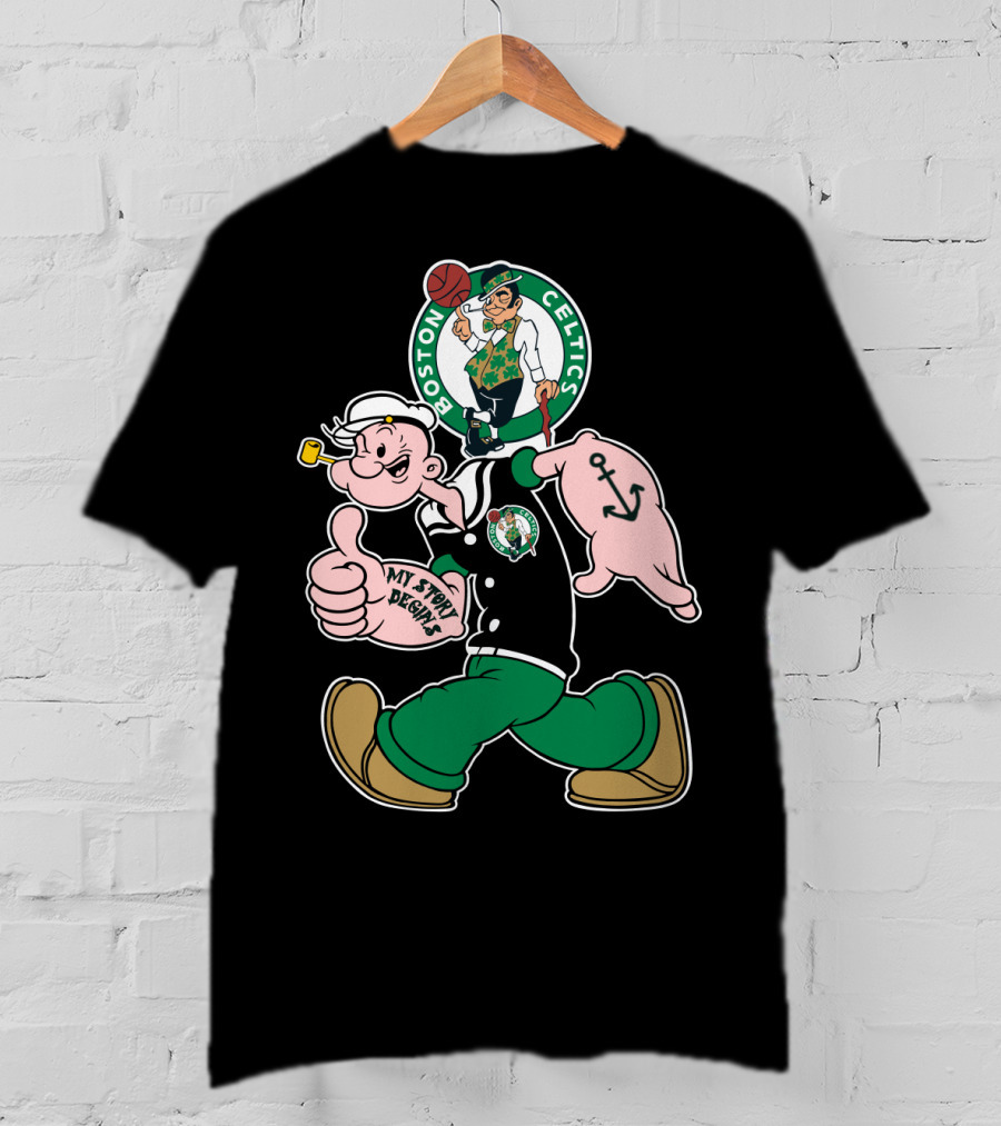 Boston Celtics Popeye My Story Begins T-Shirt