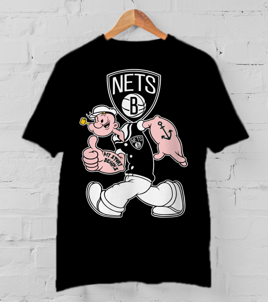 Brooklyn Nets My Story Begins Popeye 120 T-Shirt
