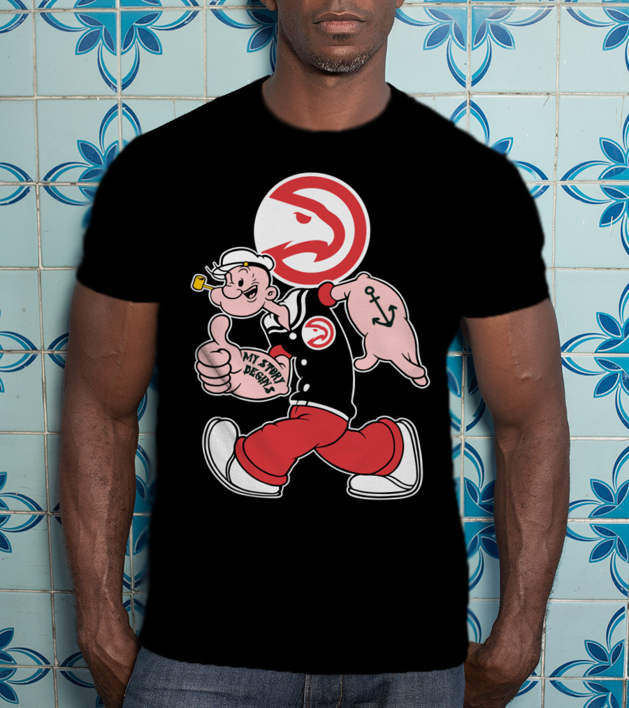 Atlanta Hawks Popeye Mashup My Story Designs T-Shirt