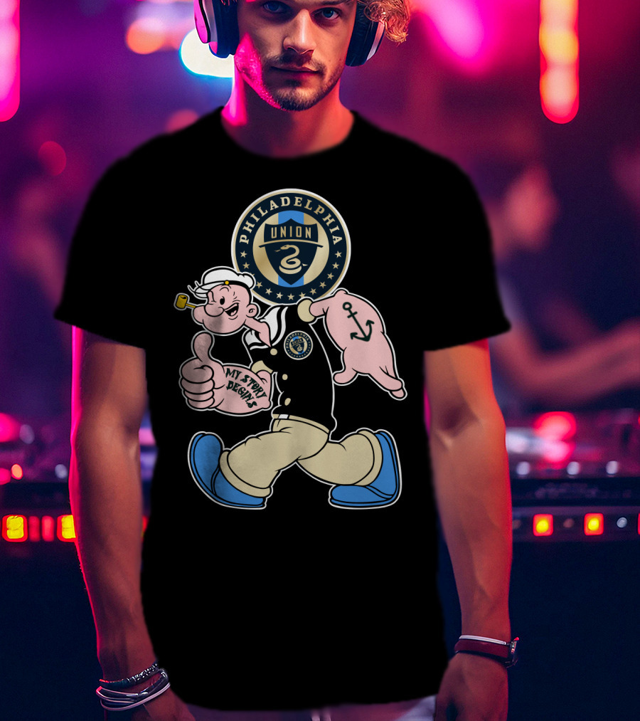 Philadelphia Union Popeye My Story Begins Soccer Badge T-Shirt