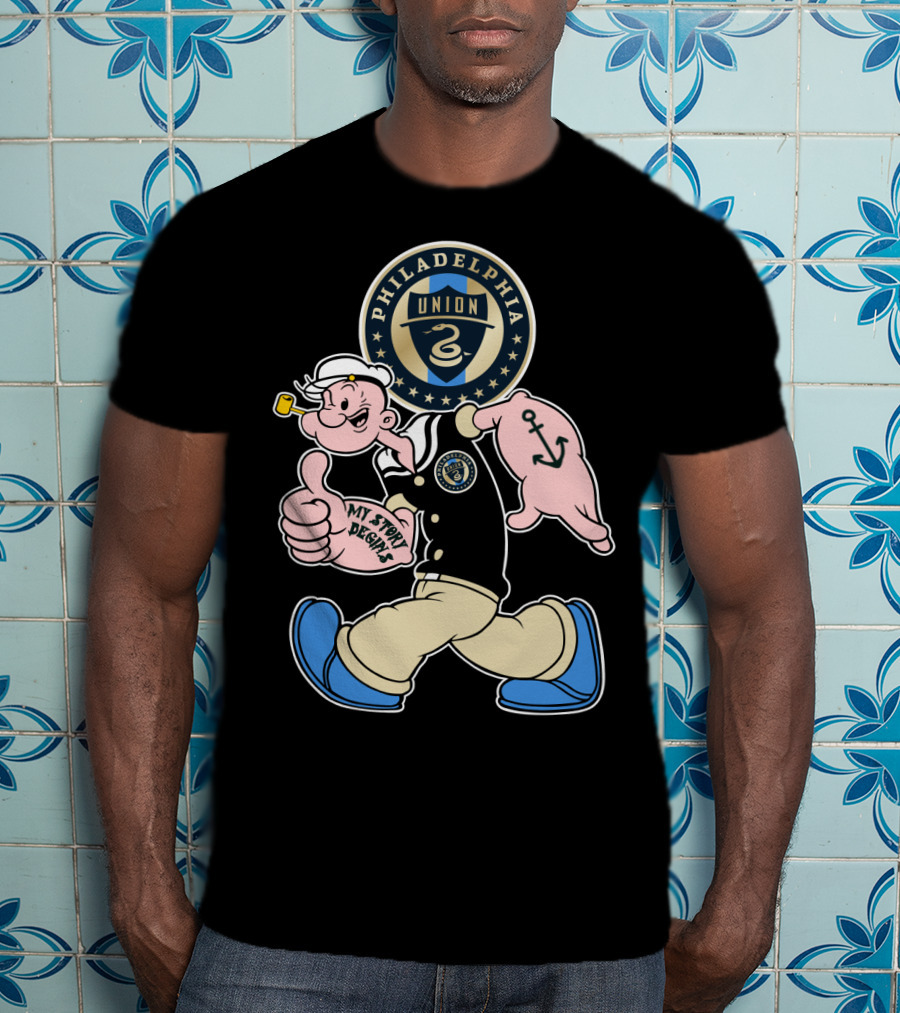 Philadelphia Union Popeye My Story Begins Soccer Badge T-Shirt