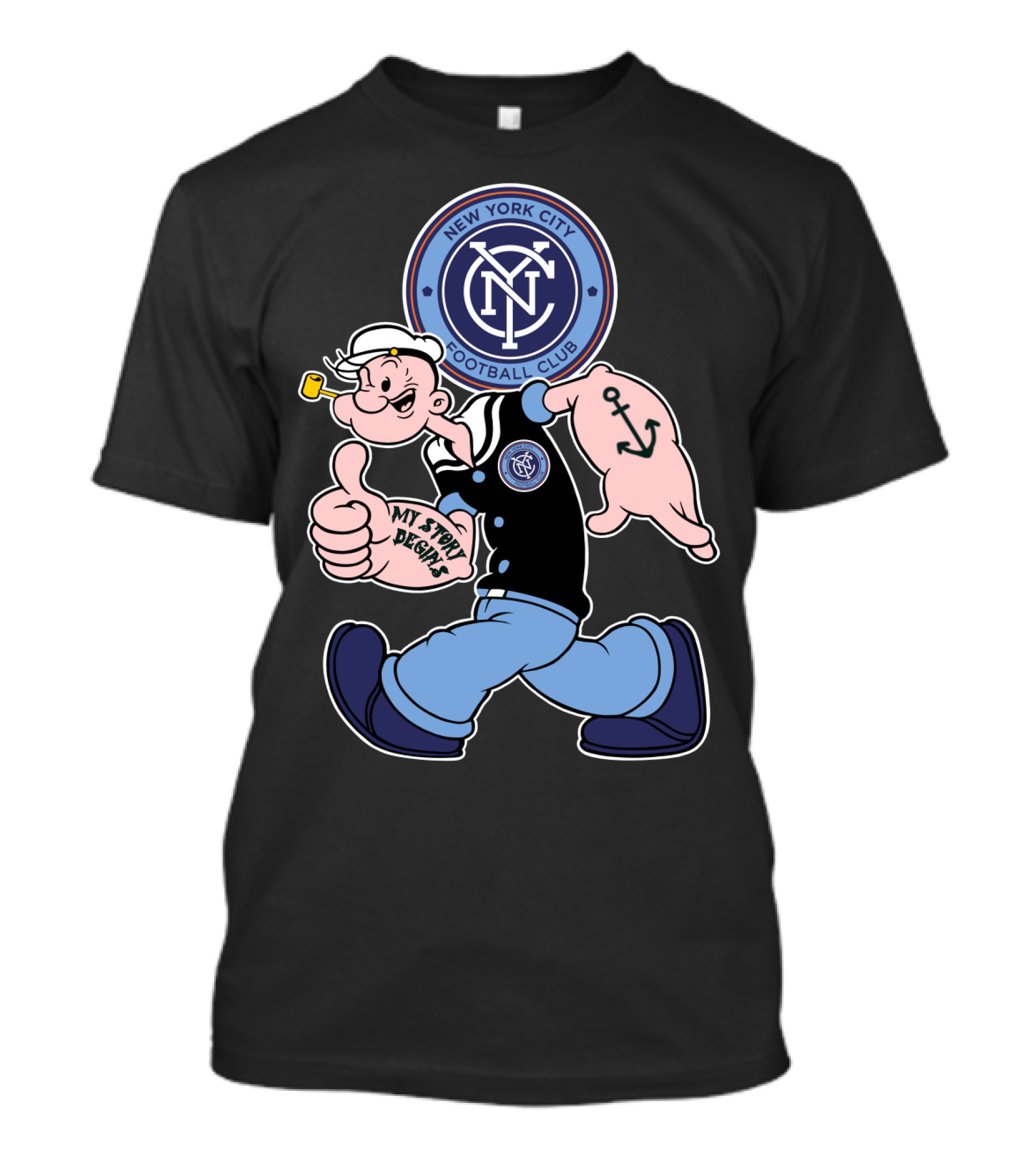 New York City Football Club Popeye My Story Begins T-Shirt
