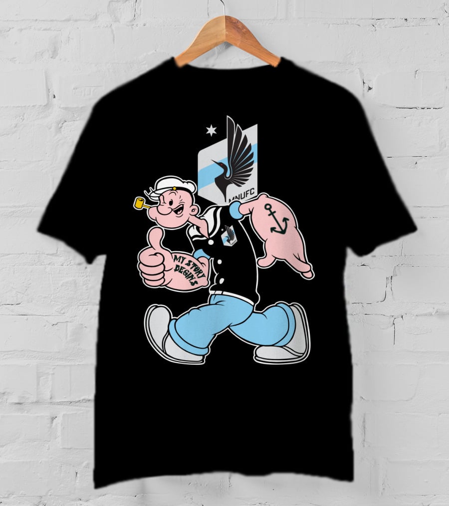 Minnesota United Fc Popeye My Story Designs Anchor T-Shirt
