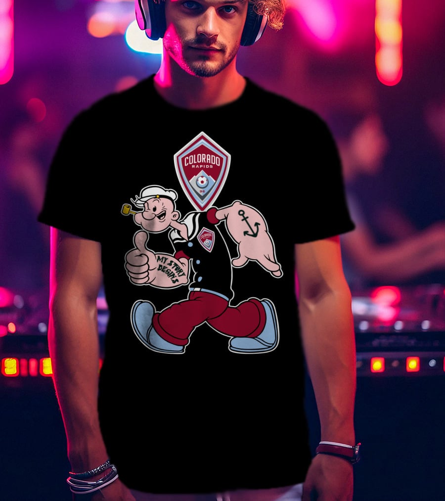 Popeye My Story Begins Colorado Rapids Soccer Badge Anchored T-Shirt