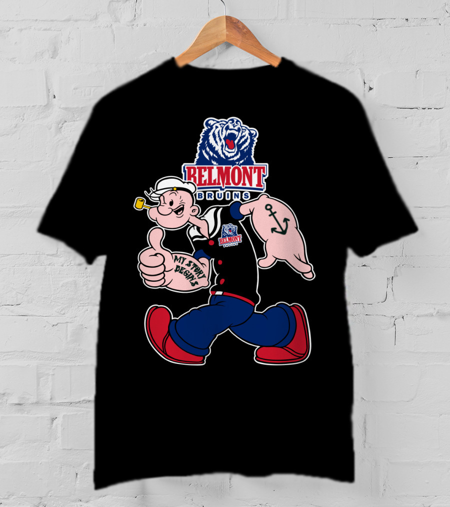 Belmont Bruins My Story Begins Popeye Anchor T-Shirt