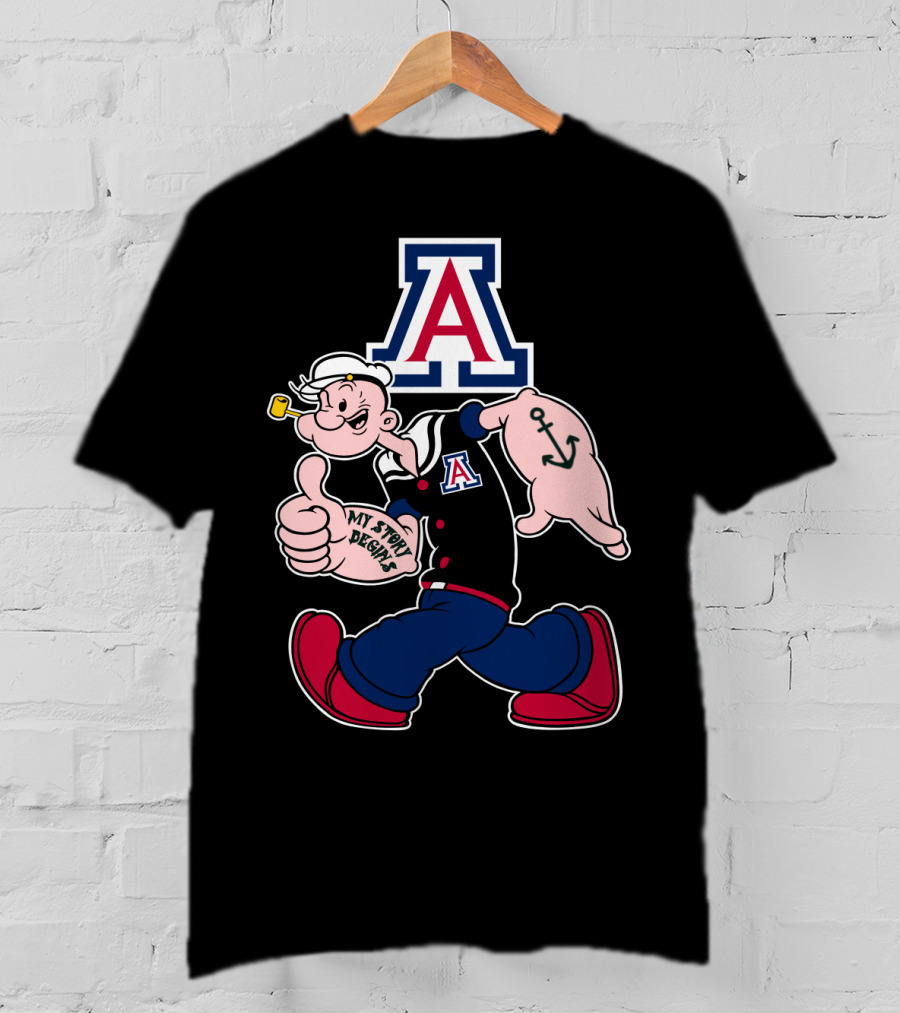 Arizona Wildcats Popeye Anchor My Story Begins Vintage Style T-Shirt