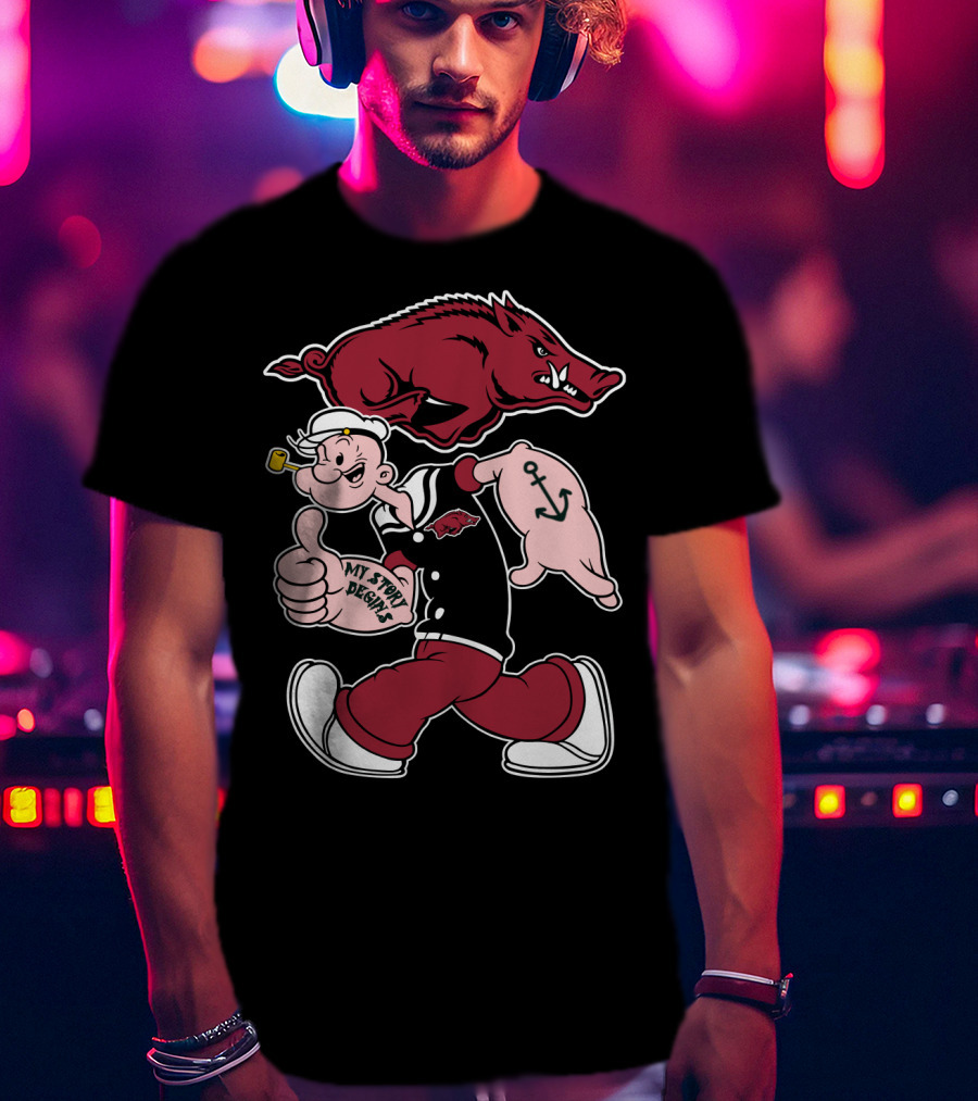 Popeye Arkansas Razorbacks My Story Begins T-Shirt