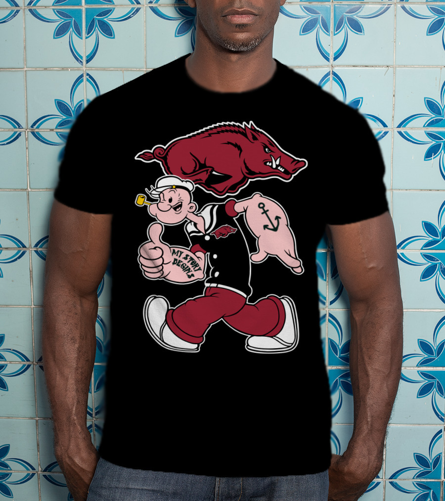 Popeye Arkansas Razorbacks My Story Begins T-Shirt