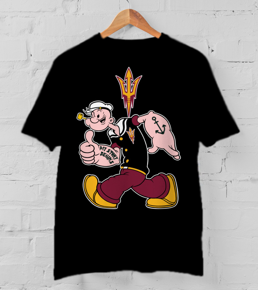 Arizona State Sun Devils My Story Begins Popeye Anchor T-Shirt