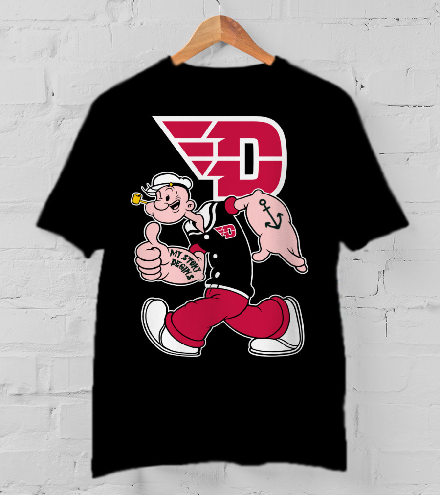 Dayton Flyers 176 Popeye Thumbs Up T-Shirt
