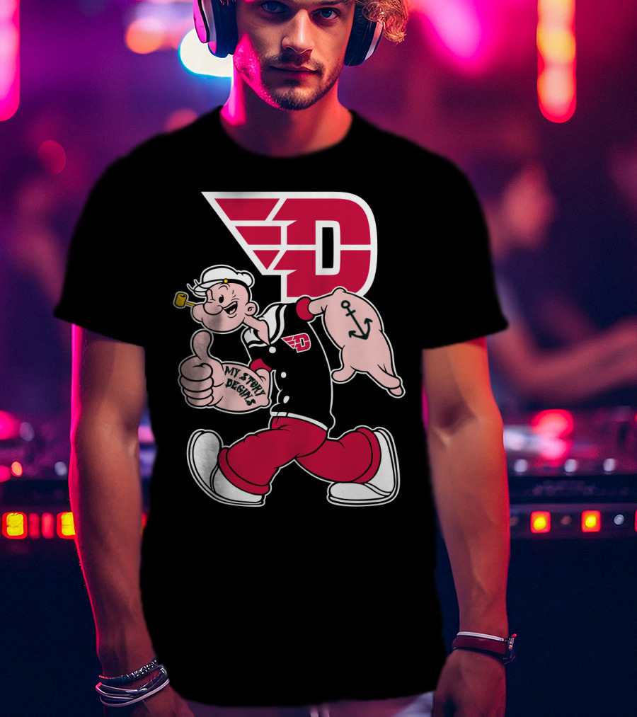 Dayton Flyers 176 Popeye Thumbs Up T-Shirt