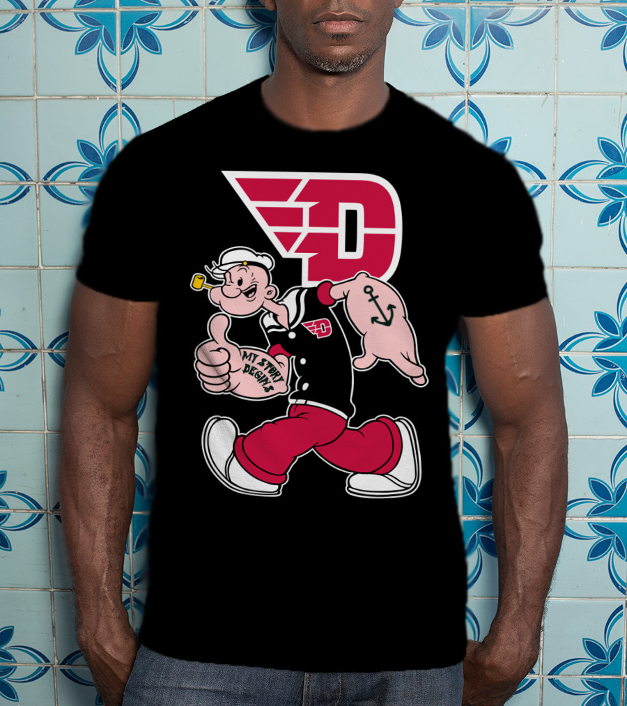 Dayton Flyers 176 Popeye Thumbs Up T-Shirt