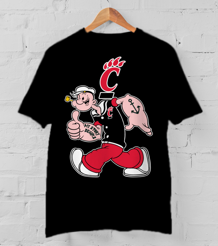 Cincinnati Bearcats Popeye Anchor My Story Designs T-Shirt