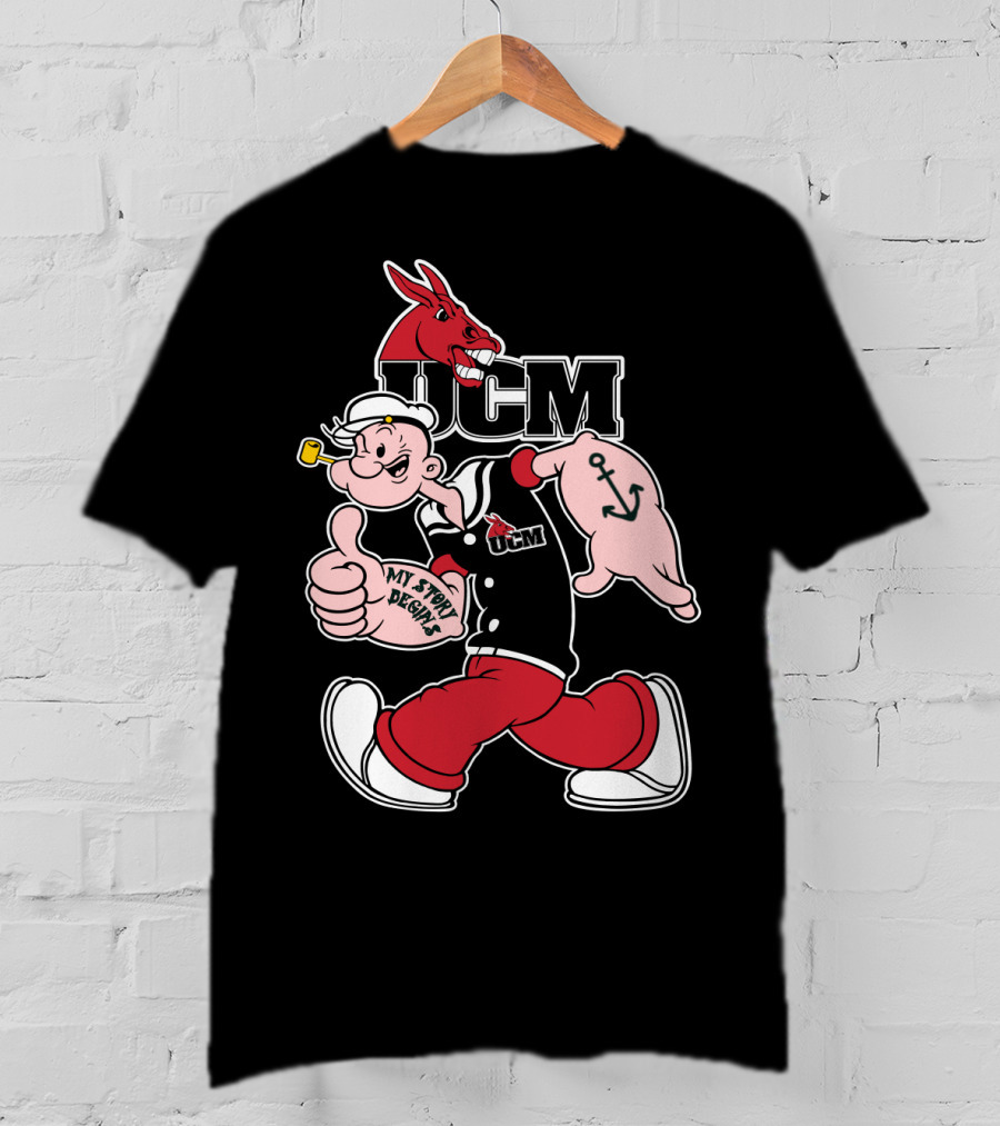 Ucm Central Missouri Mules Popeye My Story Begins T-Shirt
