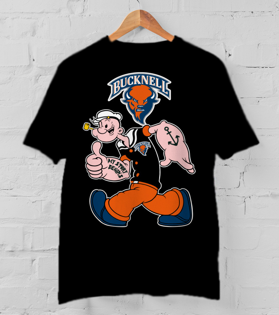 Bucknell Bison Popeye My Story Begins Anchors T-Shirt