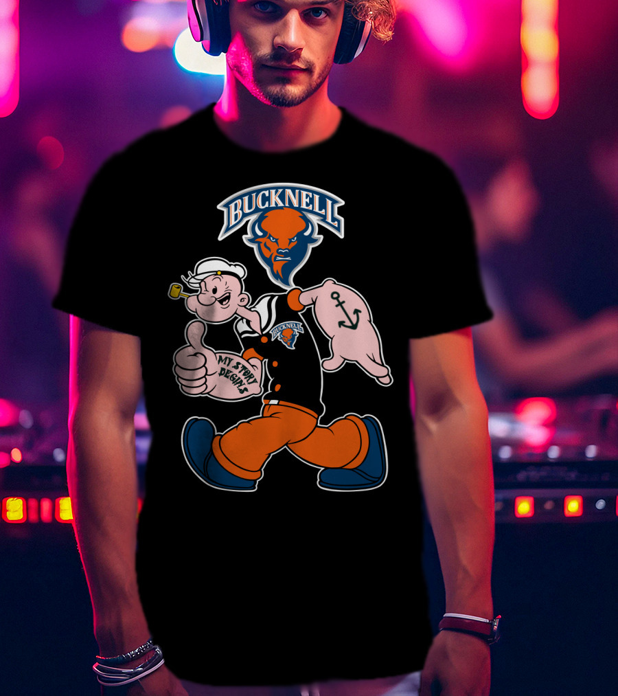 Bucknell Bison Popeye My Story Begins Anchors T-Shirt