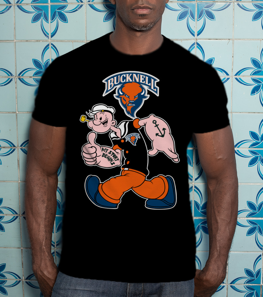 Bucknell Bison Popeye My Story Begins Anchors T-Shirt
