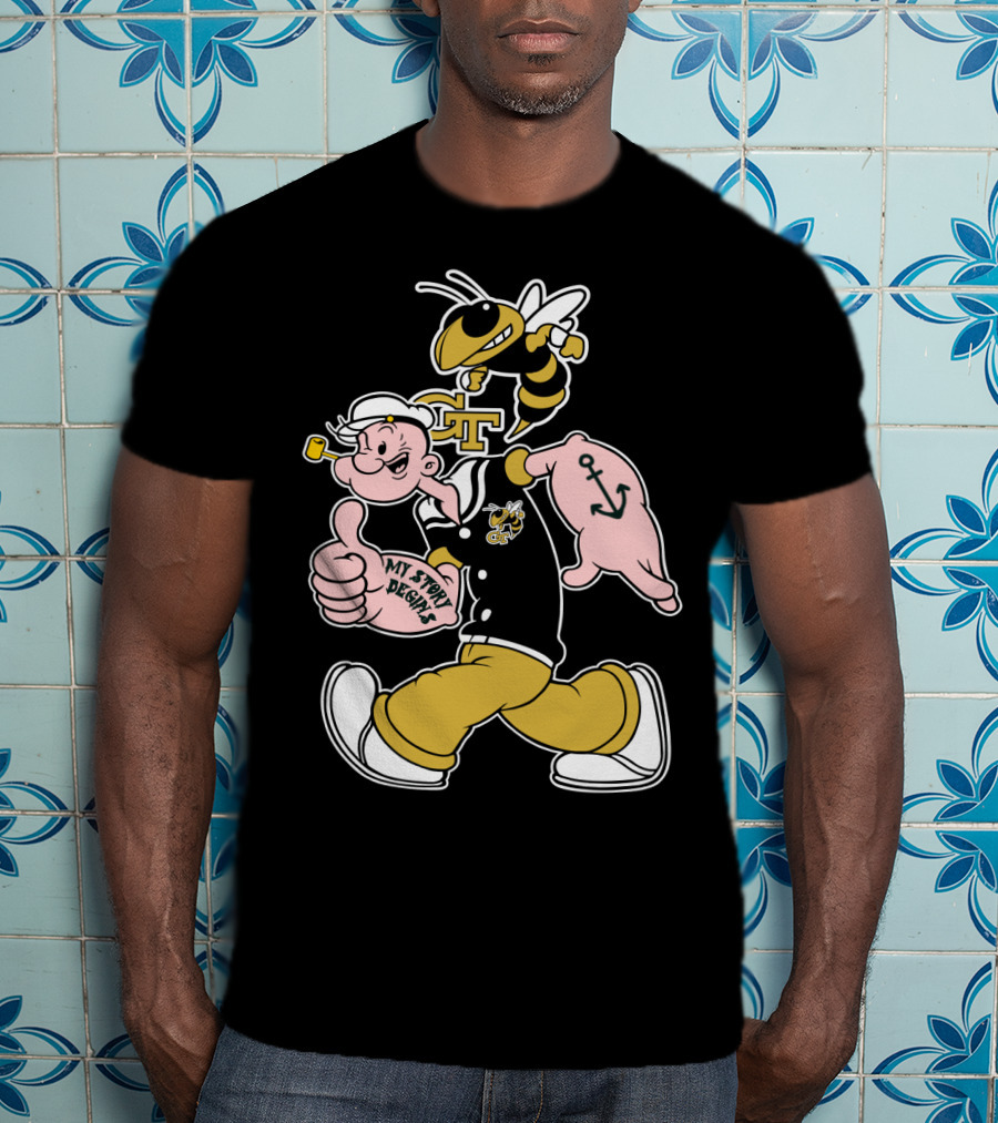 Georgia Tech Yellow Jackets Buzz And Sailor Character T-Shirt