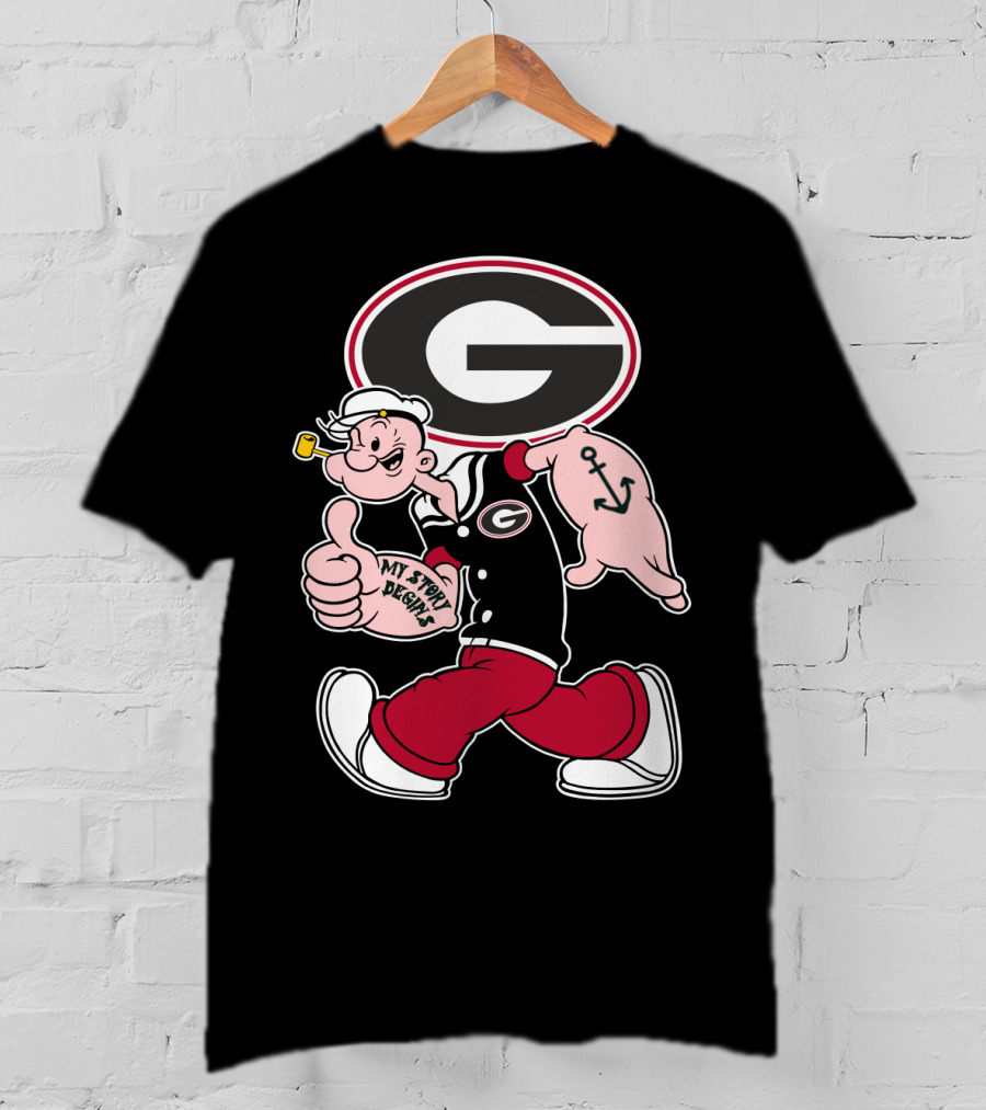 Georgia Bulldogs Popeye My Story Designs T-Shirt