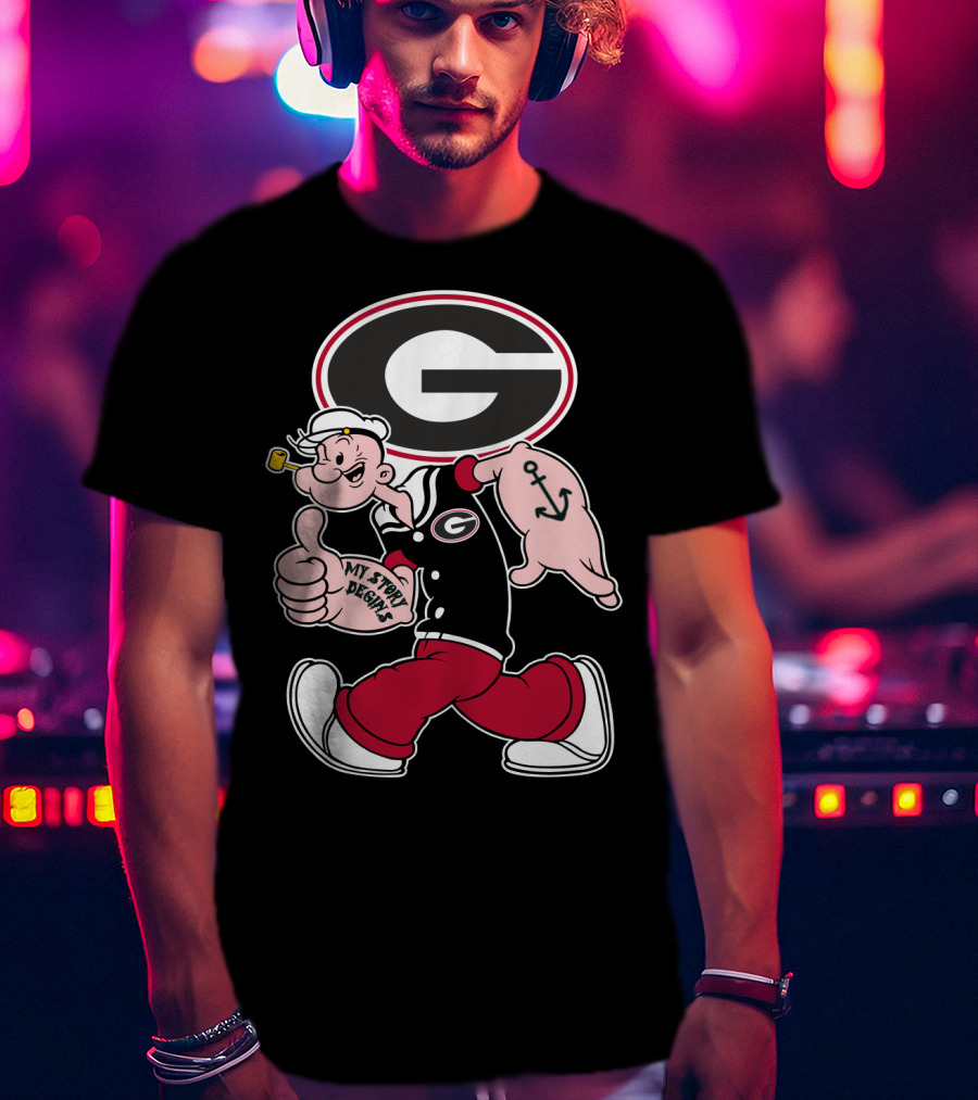 Georgia Bulldogs Popeye My Story Designs T-Shirt