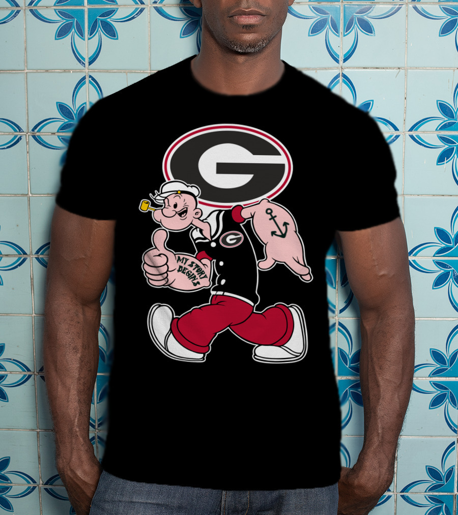 Georgia Bulldogs Popeye My Story Designs T-Shirt