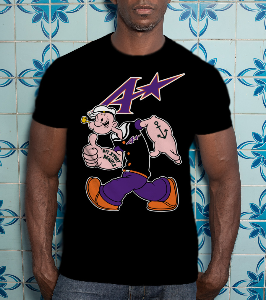 Popeye Purple Aces Evansville My Story Designs Anchor T-Shirt