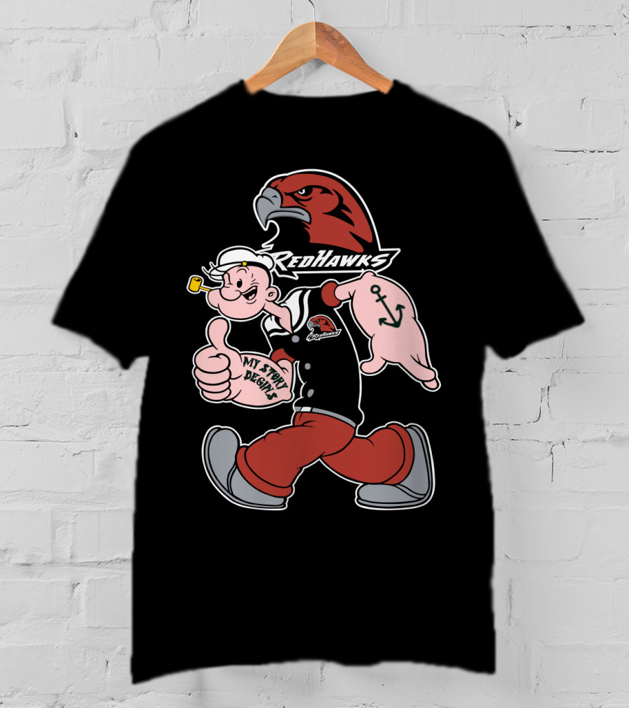 Redhawks Popeye Thumbs Up Sailor Tattoo T-Shirt