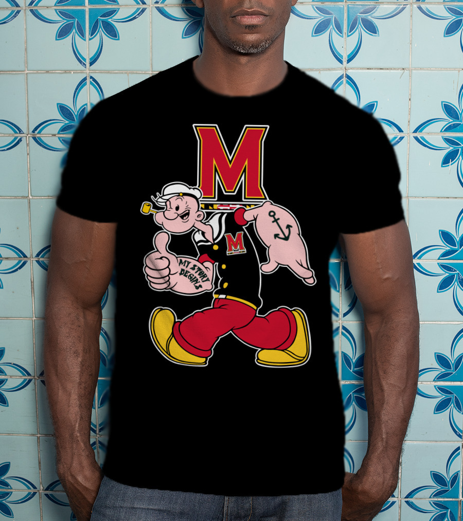 M Maryland Terrapins My Story Begins Walking Sailor T-Shirt