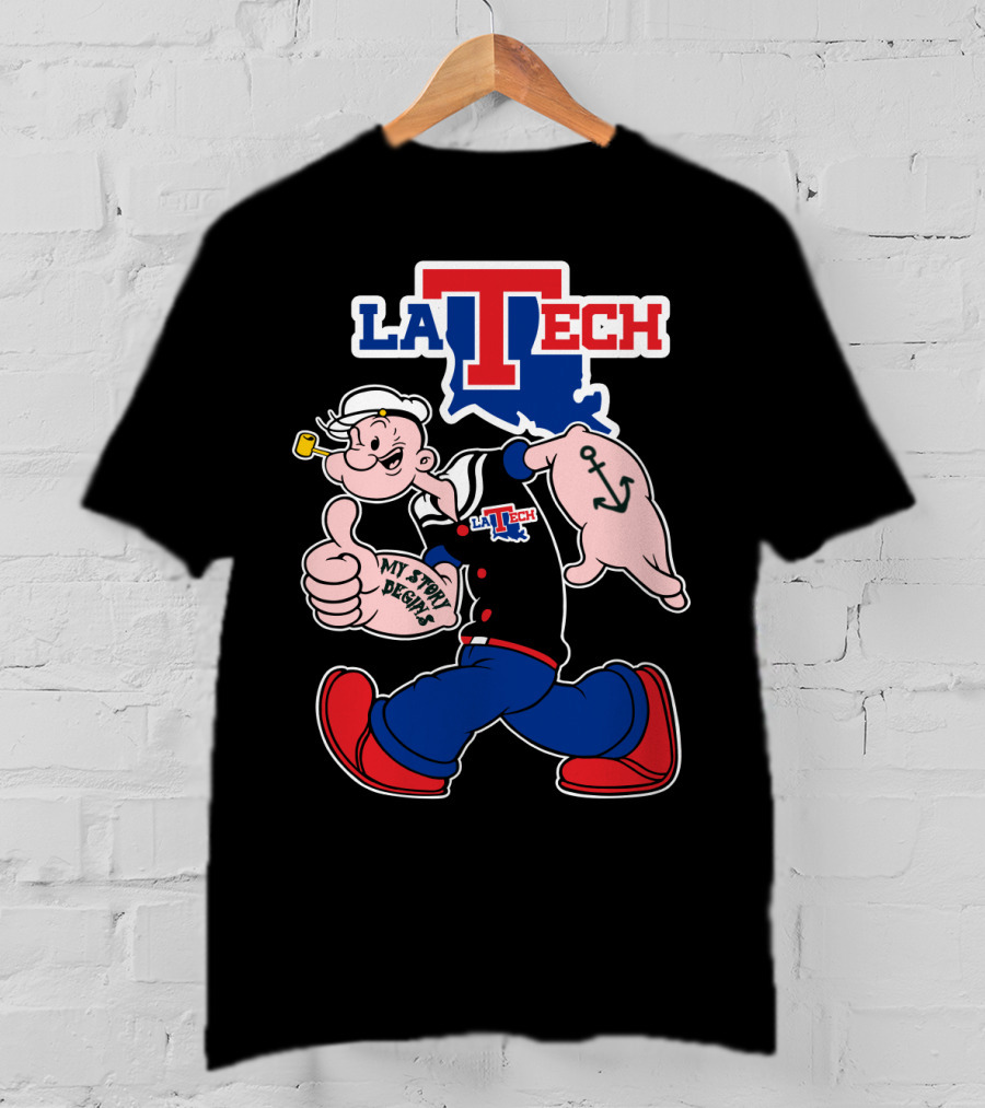 La Tech Bulldogs Popeye My Story Begins T-Shirt
