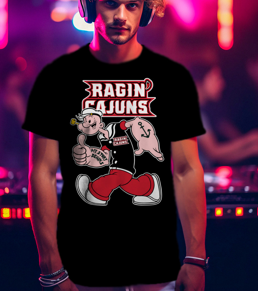 Ragin' Cajuns My Story Begins Character With Anchor Symbol T-Shirt
