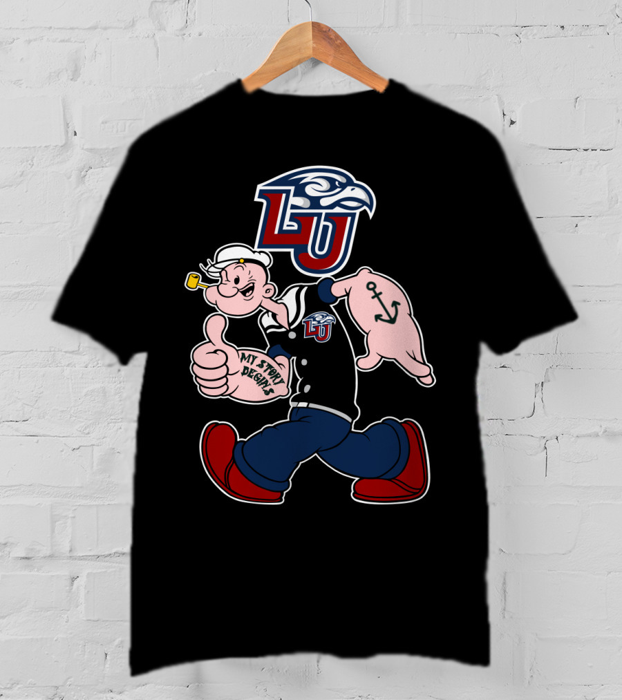Liberty Flames Lu Logo Popeye My Story Begins T-Shirt
