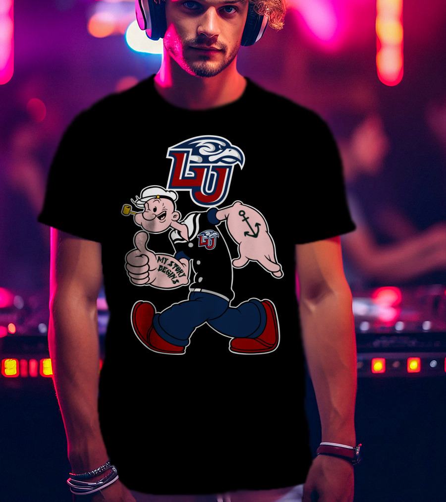Liberty Flames Lu Logo Popeye My Story Begins T-Shirt