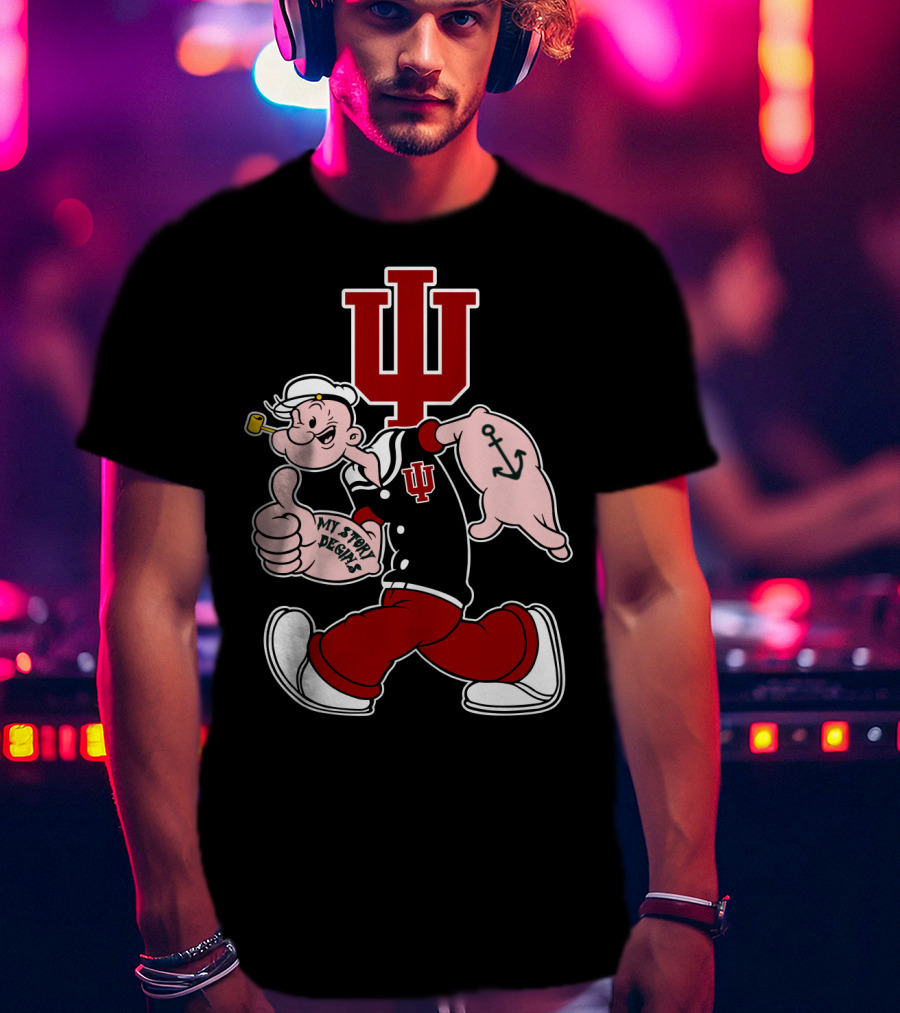 Indiana Hoosiers My Story Designs Popeye Crossover T-Shirt