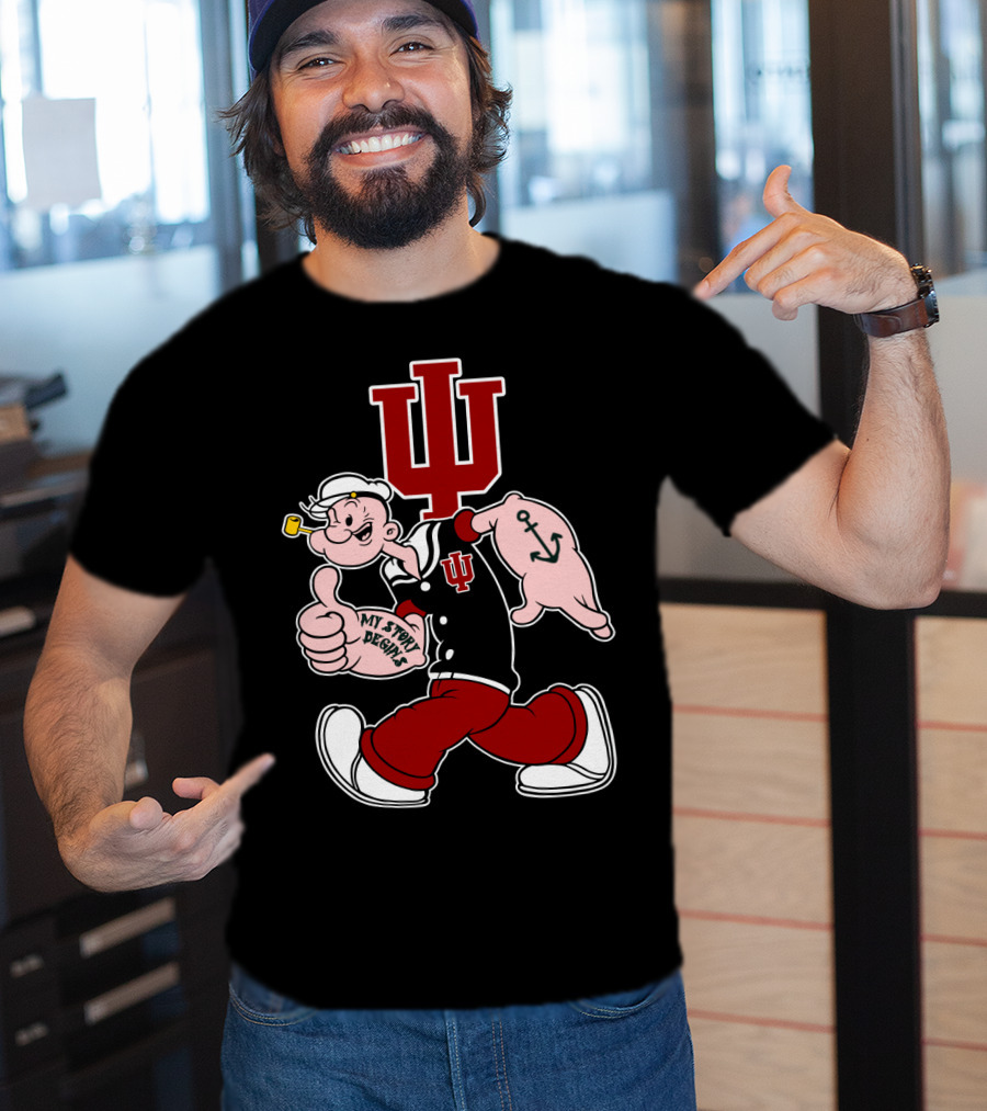 Indiana Hoosiers My Story Designs Popeye Crossover T-Shirt