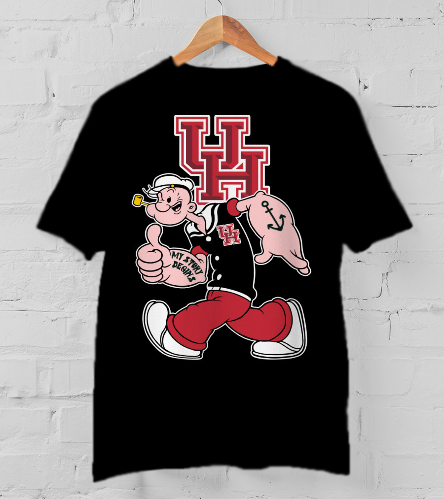 Uh Houston Cougars My Story Begins Popeye Anchor T-Shirt