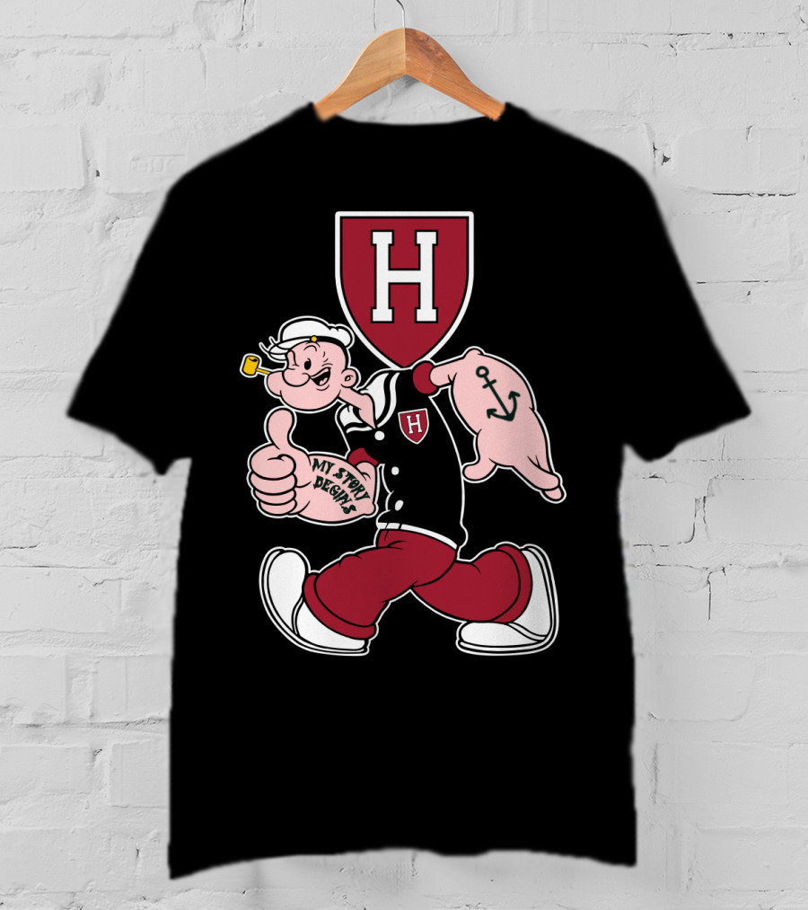 Harvard Crimson Popeye My Story Designs T-Shirt