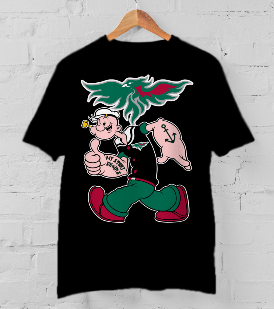 Green Bay Phoenix My Story Begins Popeye Anchor T-Shirt