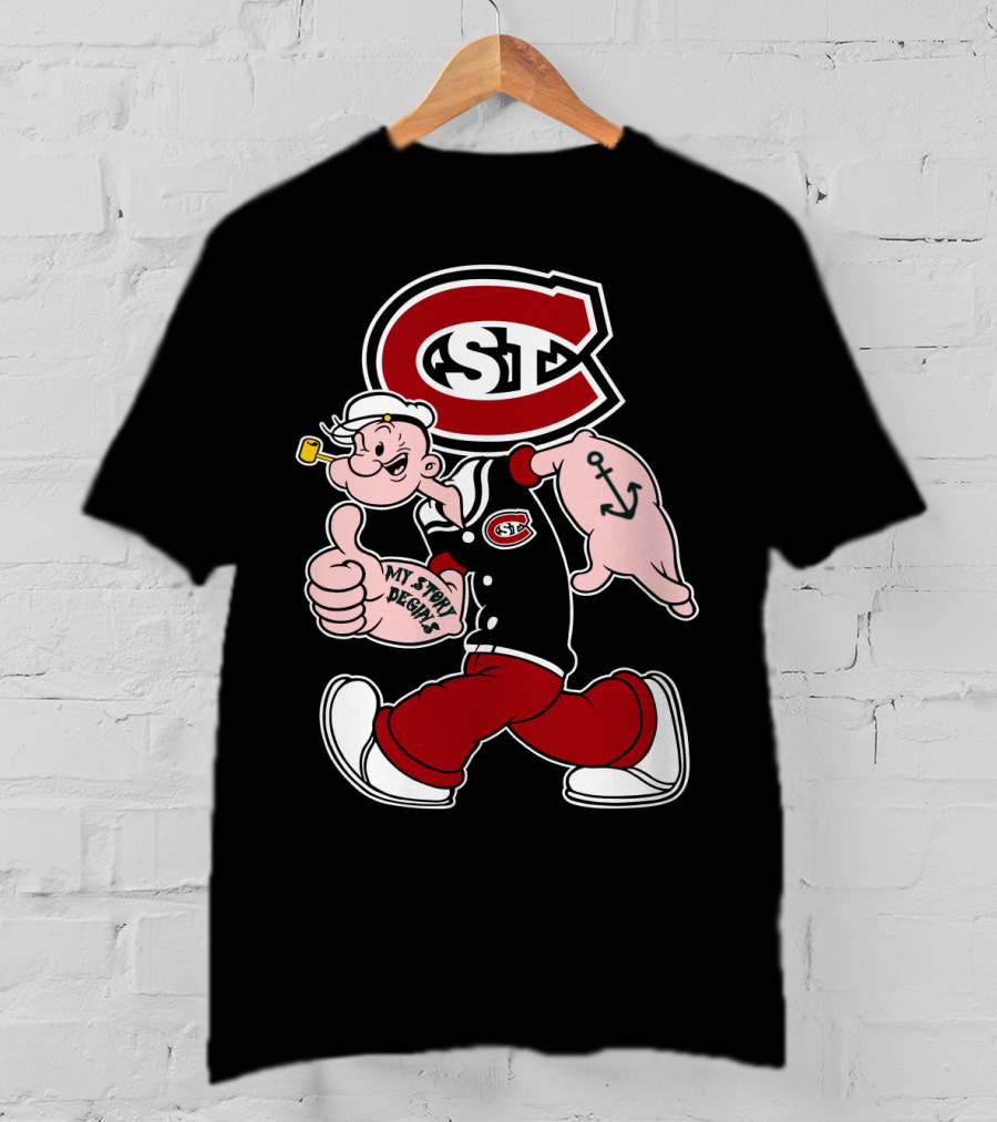 St Cloud State Huskies Scsu Popeye My Story Begins Anchor Tattoo T-Shirt