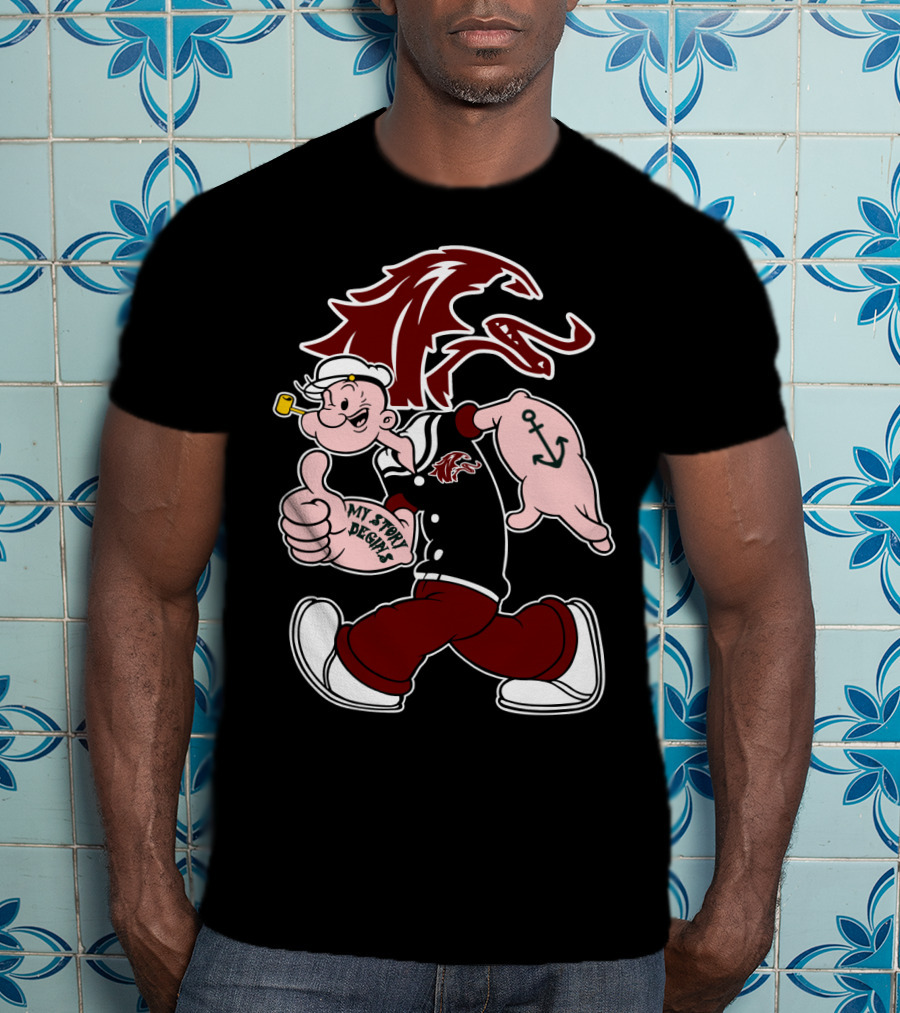 Southern Illinois Saluki My Story Designs Popeye Anchor T-Shirt