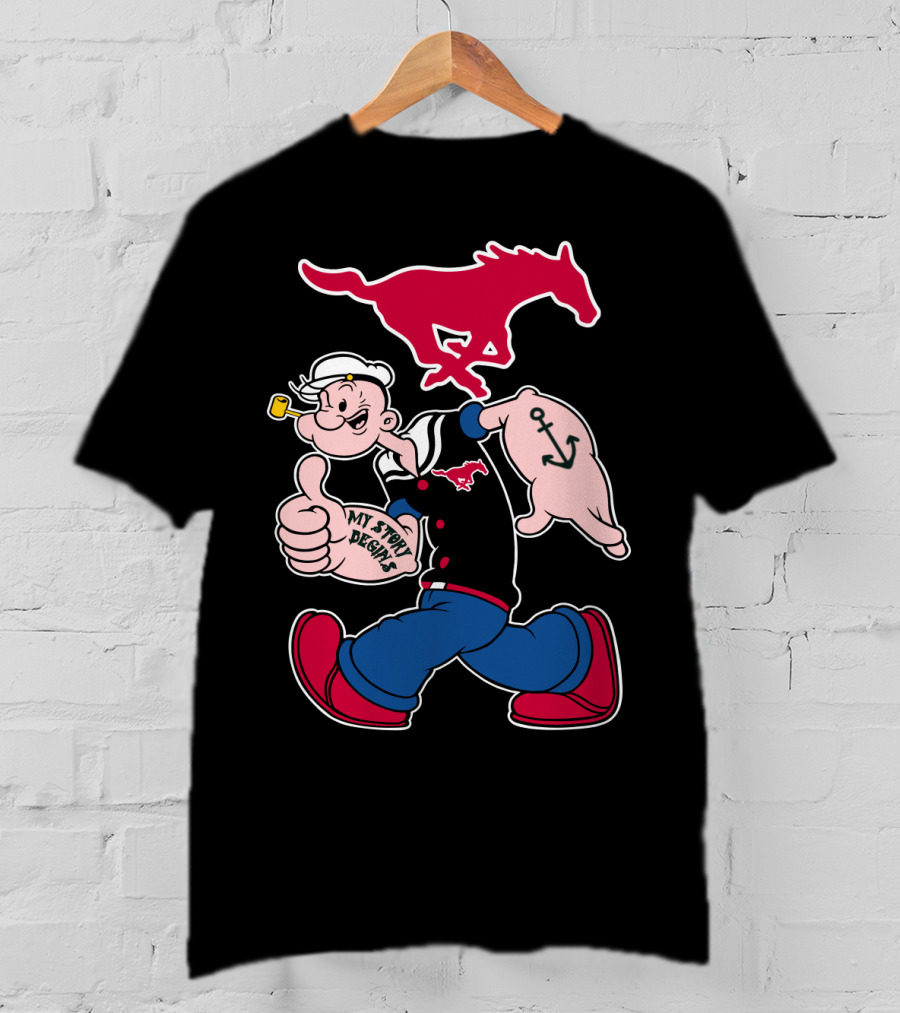 Smu Mustangs Popeye My Story Begins T-Shirt