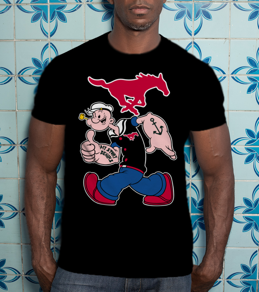 Smu Mustangs Popeye My Story Begins T-Shirt