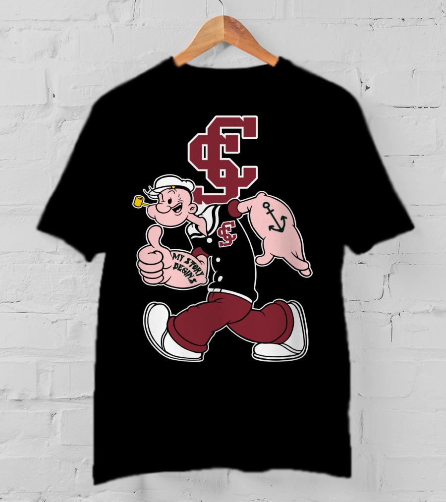 Sc Santa Clara Broncos Popeye My Story Begins T-Shirt