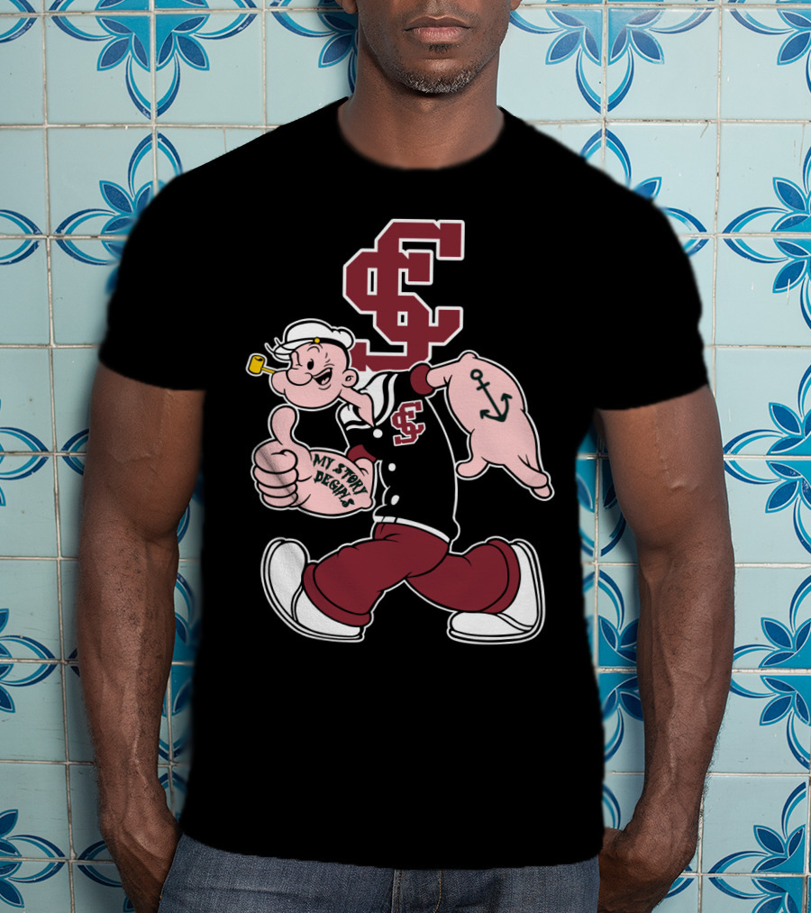 Sc Santa Clara Broncos Popeye My Story Begins T-Shirt