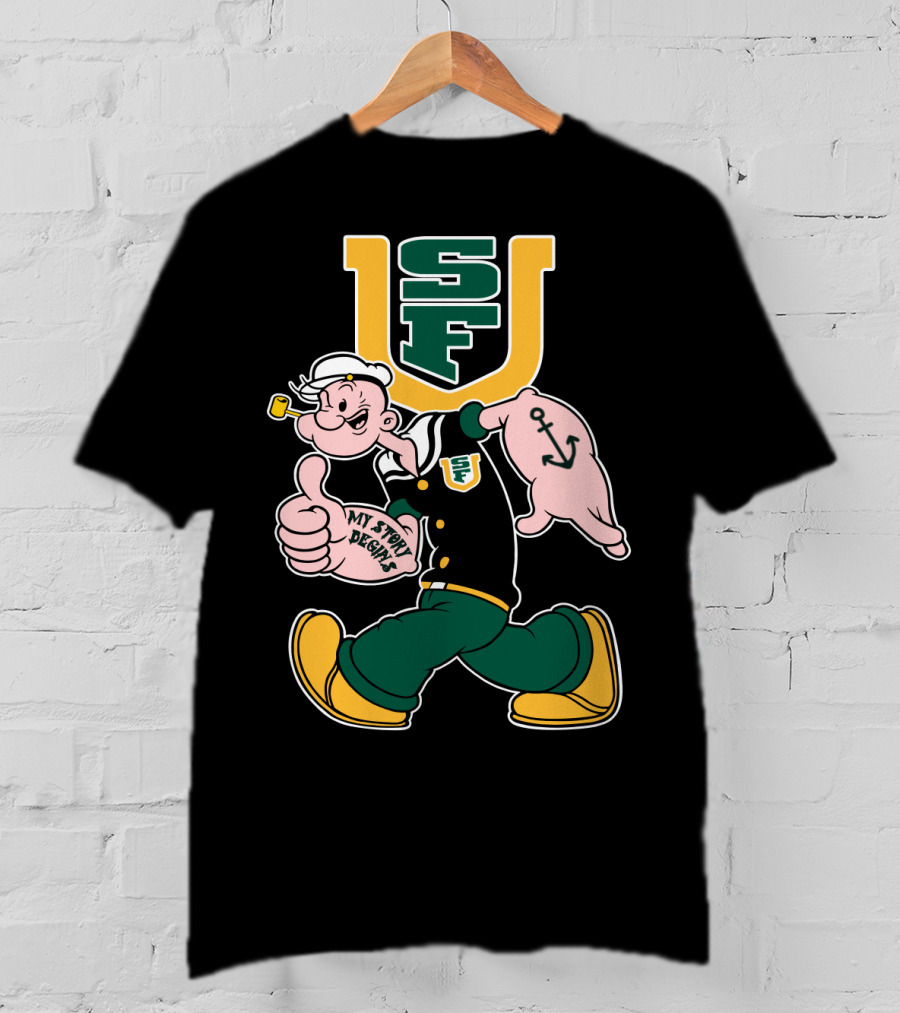 Sfu San Francisco Dons Popeye My Story Begins T-Shirt