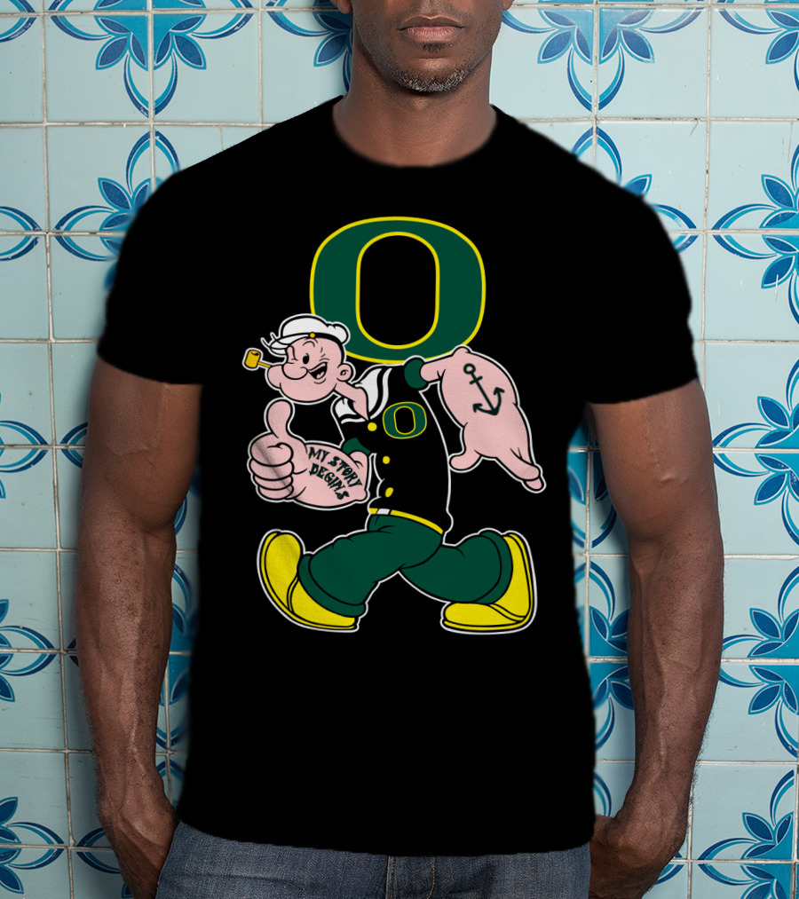 Popeye Style Oregon Ducks O Logo 302 My Story Begins T-Shirt
