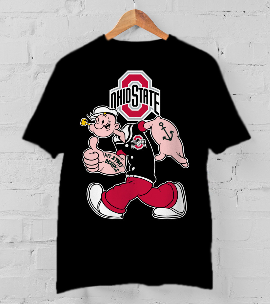 Ohio State Buckeyes Vintage Cartoon Sailor Character T-Shirt