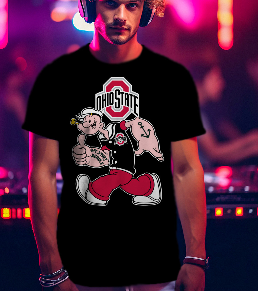 Ohio State Buckeyes Vintage Cartoon Sailor Character T-Shirt