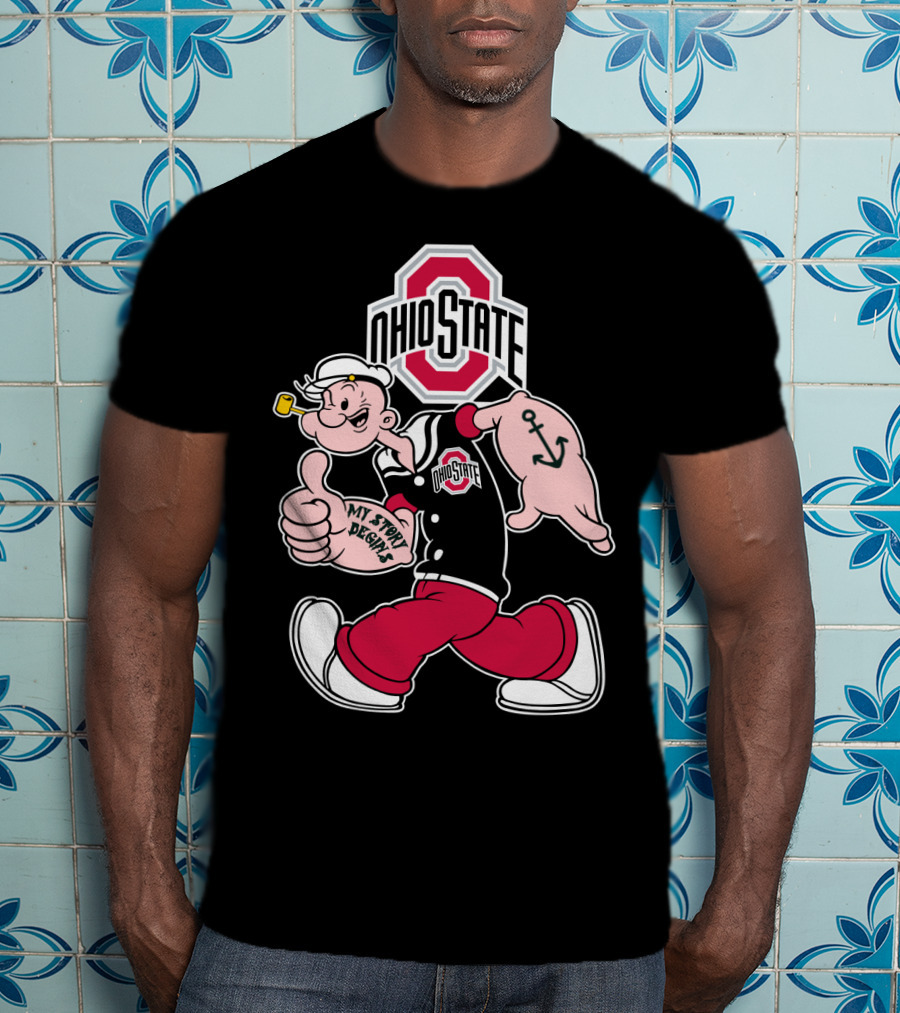 Ohio State Buckeyes Vintage Cartoon Sailor Character T-Shirt
